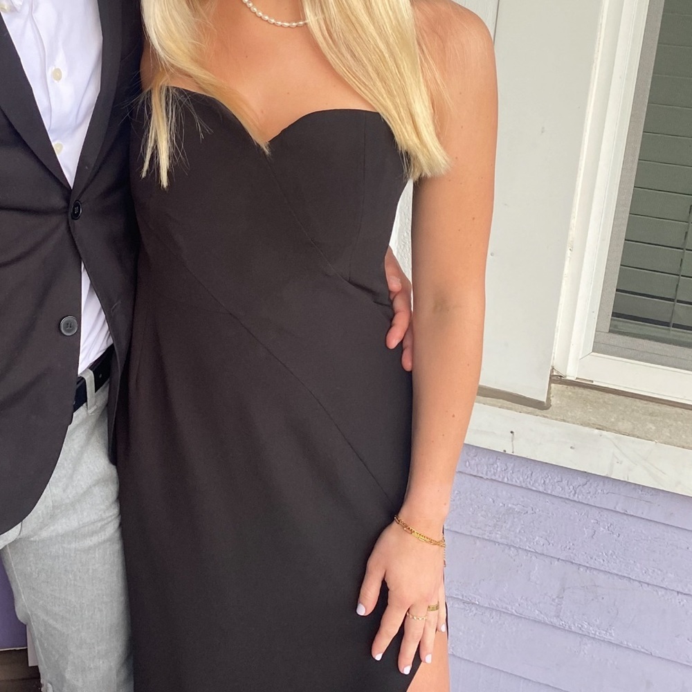 Halston Heritage Long Black Gown - for Prom, Formals, Wedding Guest, etc. - Picture 2 of 8